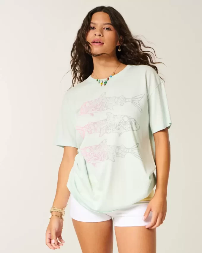 Oversized Fish Graphic Tee