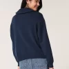 Oversized Half-Zip American Flag Graphic Sweater Oversized Half-Zip American Flag Graphic Sweater