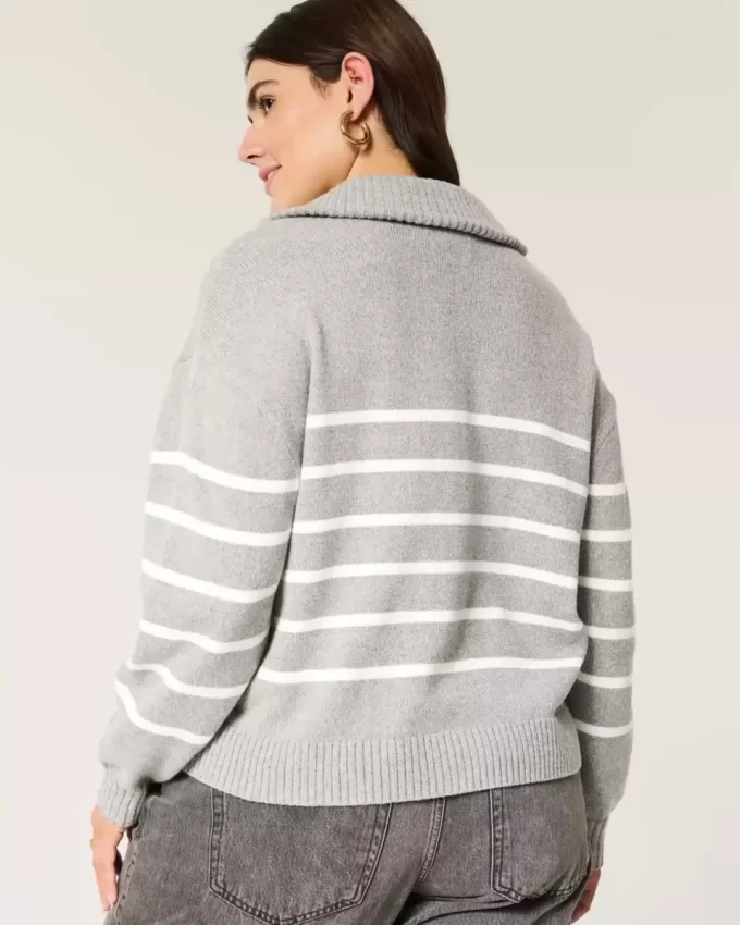 Oversized Half-Zip Graphic Sweater Oversized Half-Zip Graphic Sweater