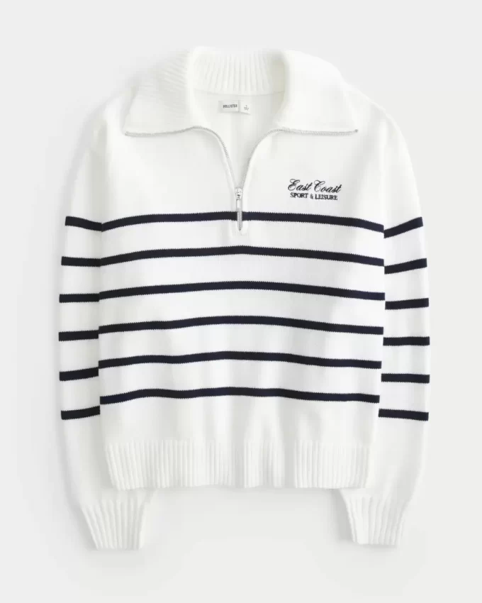 Oversized Half-Zip Graphic Sweater Oversized Half-Zip Graphic Sweater