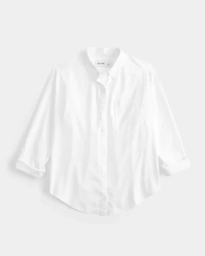 Oversized Linen-Blend Shirt