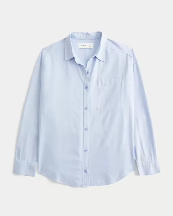 Oversized Linen-Blend Shirt