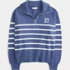 Oversized Number Graphic Half-Zip Sweater Oversized Number Graphic Half-Zip Sweater
