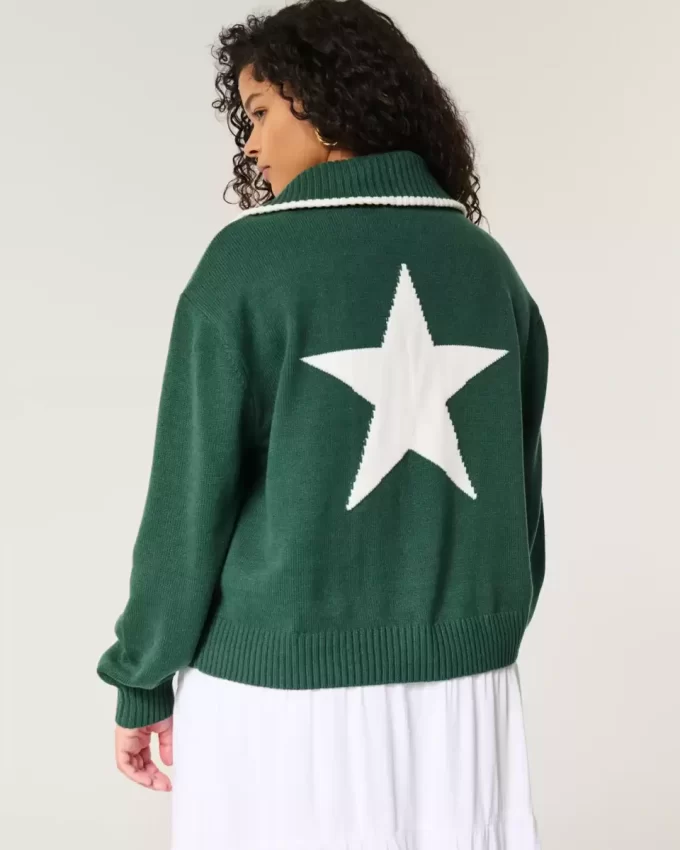 Oversized NYC Graphic Half-Zip Sweater Oversized NYC Graphic Half-Zip Sweater