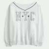 Oversized NYC Graphic V-Neck Sweatshirt Oversized NYC Graphic V-Neck Sweatshirt