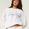 Oversized Ocean Beach Graphic Crew Sweatshirt Oversized Ocean Beach Graphic Crew Sweatshirt