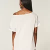 Oversized Off-the-Shoulder Graphic Tee Oversized Off-the-Shoulder Graphic Tee