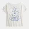 Oversized Off-the-Shoulder Graphic Tee Oversized Off-the-Shoulder Graphic Tee