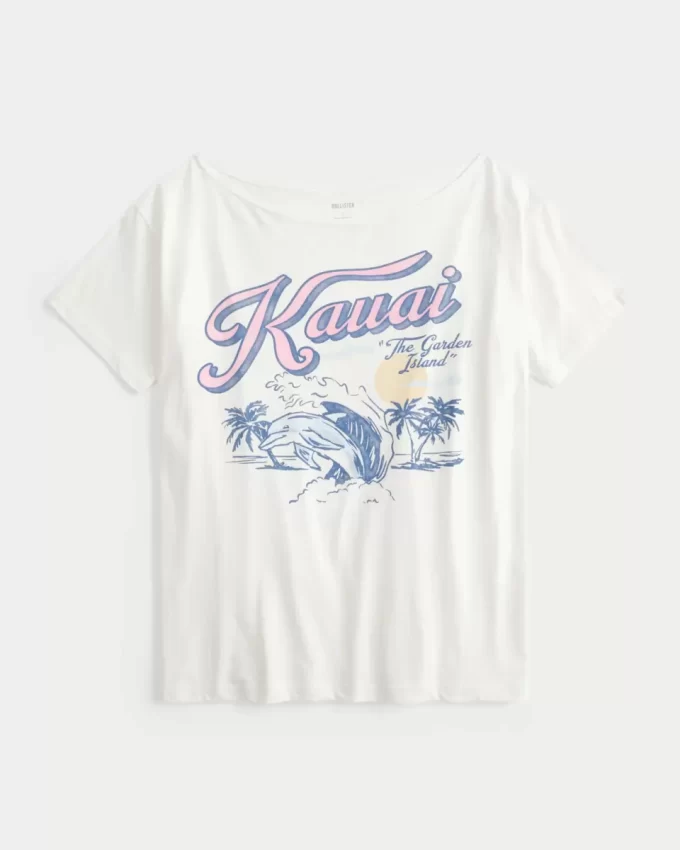 Oversized Off-the-Shoulder Kauai Graphic Tee Oversized Off-the-Shoulder Kauai Graphic Tee