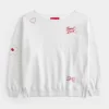 Oversized Off-the-Shoulder Lunar New Year Graphic Sweatshirt