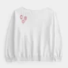 Oversized Off-the-Shoulder Lunar New Year Graphic Sweatshirt