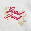 Oversized Off-the-Shoulder Lunar New Year Graphic Sweatshirt