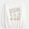 Oversized Off-the-Shoulder University of Miami Graphic Sweatshirt Oversized Off-the-Shoulder University of Miami Graphic Sweatshirt
