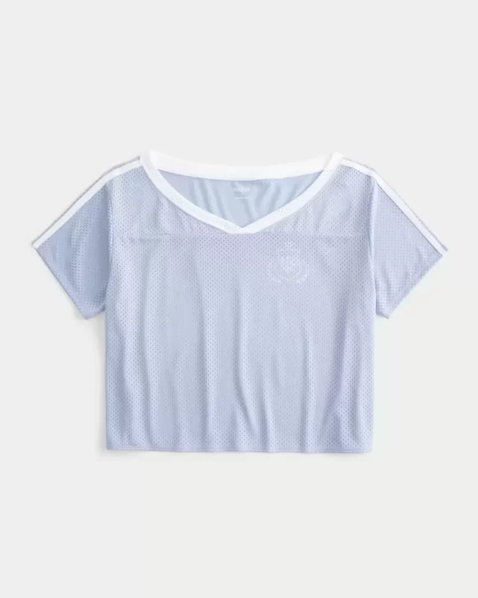 Oversized Off-the-Shoulder Varsity Graphic Jersey Oversized Off-the-Shoulder Varsity Graphic Jersey