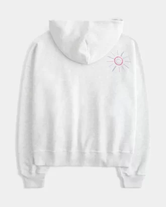 Oversized Palm Graphic Zip-Up Hoodie