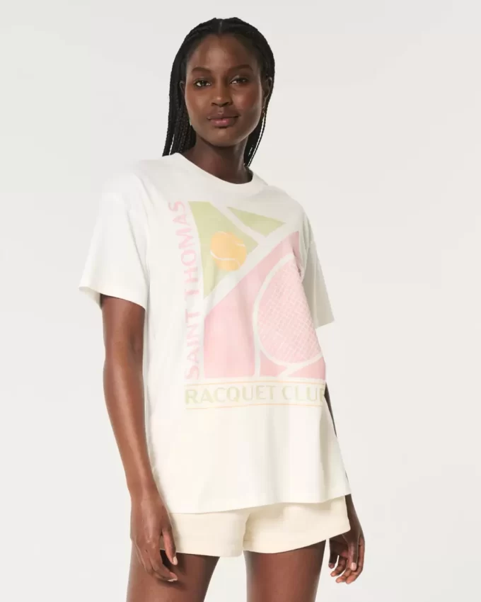 Oversized Saint Thomas Racquet Club Graphic Tee Oversized Saint Thomas Racquet Club Graphic Tee