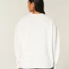 Oversized Teddy Bear Graphic Crew Sweater