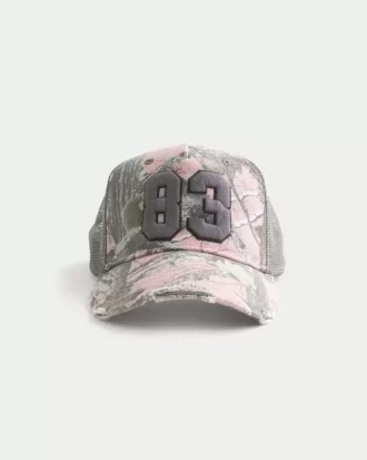 Pink Camo Number Graphic Trucker Hat