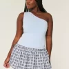 Plaid Bubble Mini Skirt