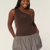 Plaid Bubble Mini Skirt