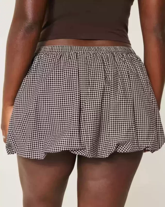 Plaid Bubble Mini Skirt