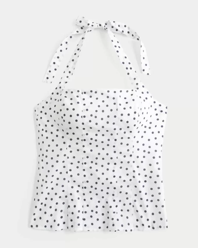 Pleated Open-Back Halter Top Pleated Open-Back Halter Top