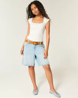 Pointelle Square-Neck Top