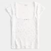 Pointelle Square-Neck Top