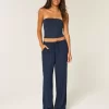 Pull-On Slub Pants