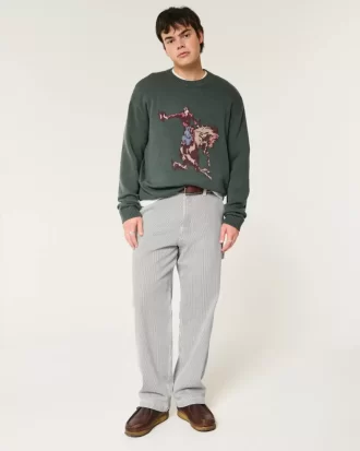 Railroad Stripe Baggy Painter Jeans