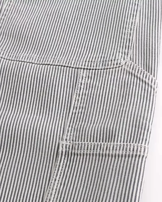 Railroad Stripe Baggy Painter Jeans