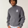 Relaxed Graphic Zip-Up Sweater