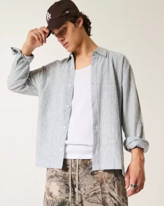 relaxed linen blend shirt 1 1 330x413 - Relaxed Linen-Blend Shirt