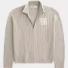 Relaxed Number Graphic Zip-Up Sweater