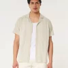 Relaxed Short-Sleeve Embroidered Pattern Shirt