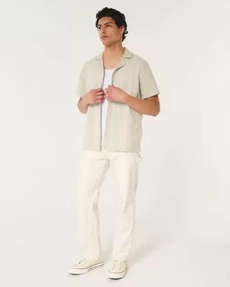 Relaxed Short-Sleeve Embroidered Pattern Shirt