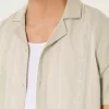 Relaxed Short-Sleeve Embroidered Pattern Shirt