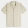 Relaxed Short-Sleeve Embroidered Pattern Shirt