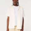 Relaxed Textured Short-Sleeve Shirt