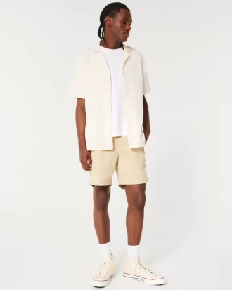 Relaxed Textured Short-Sleeve Shirt