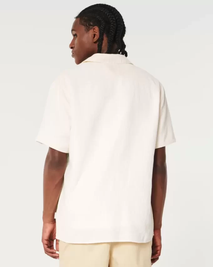 Relaxed Textured Short-Sleeve Shirt