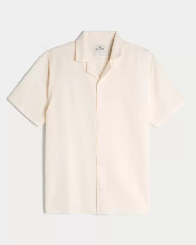 Relaxed Textured Short-Sleeve Shirt