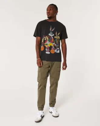 Relaxed Twill Cargo Joggers