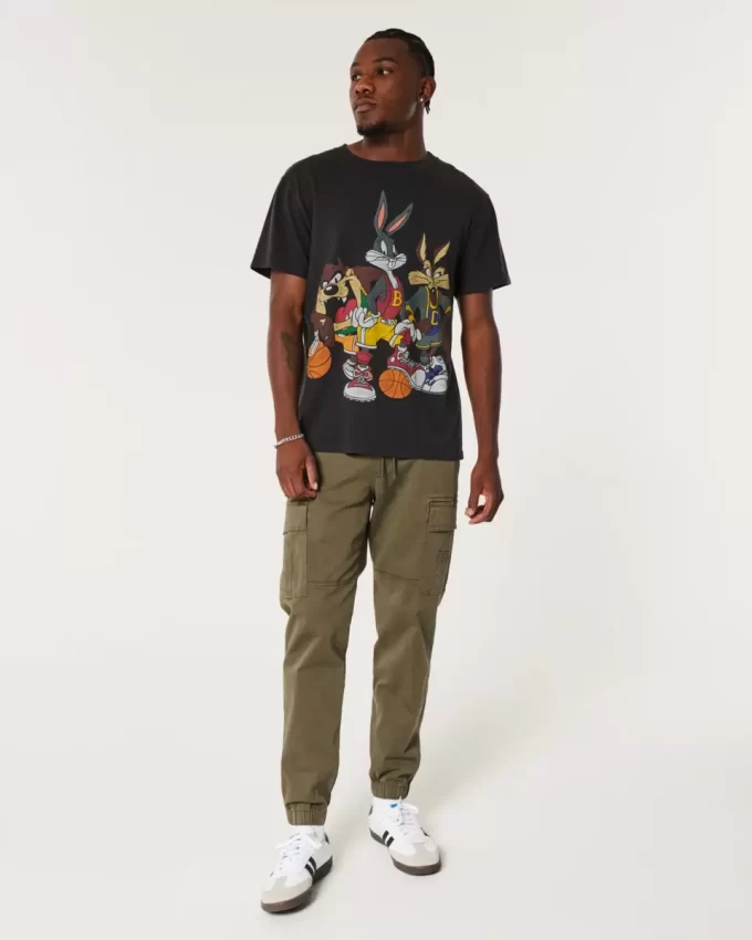 Relaxed Twill Cargo Joggers