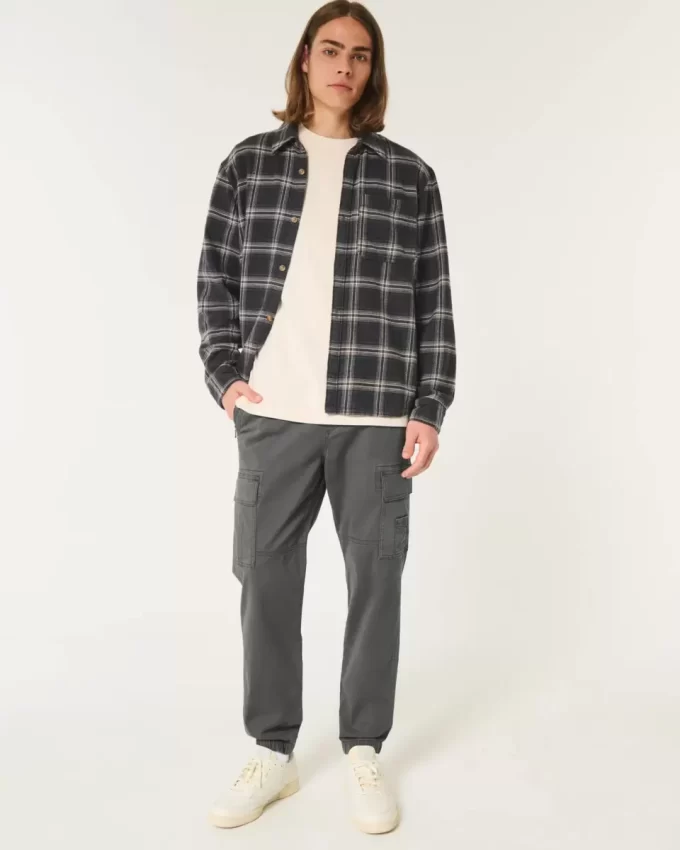 Relaxed Twill Cargo Joggers