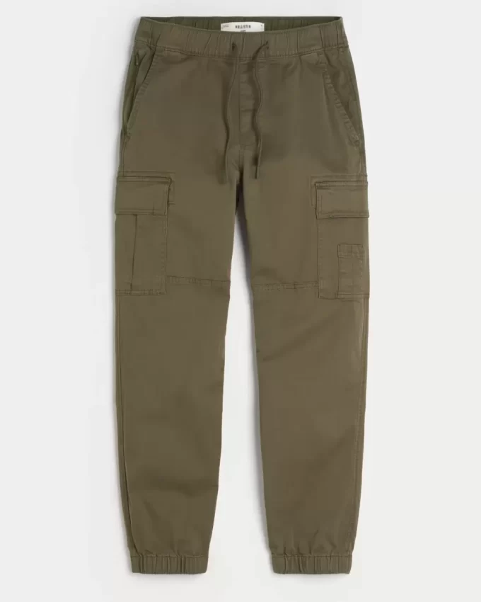 Relaxed Twill Cargo Joggers