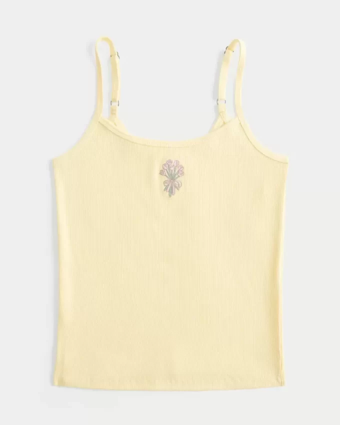 Ribbed Floral Graphic Cami