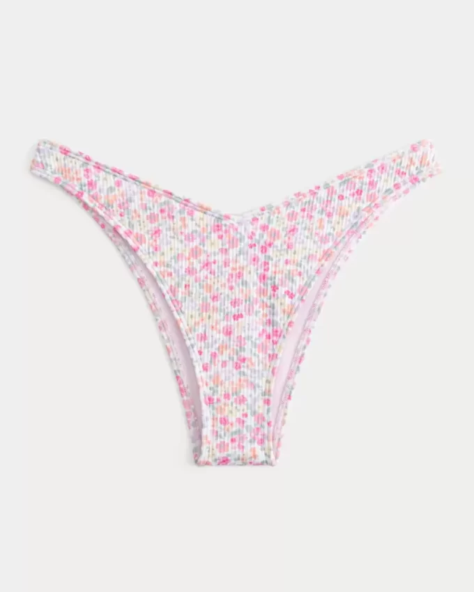 Ribbed High-Leg Cheekiest Bikini Bottom