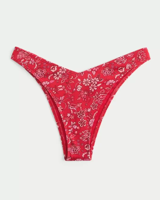 Ribbed High-Leg Cheekiest Bikini Bottom