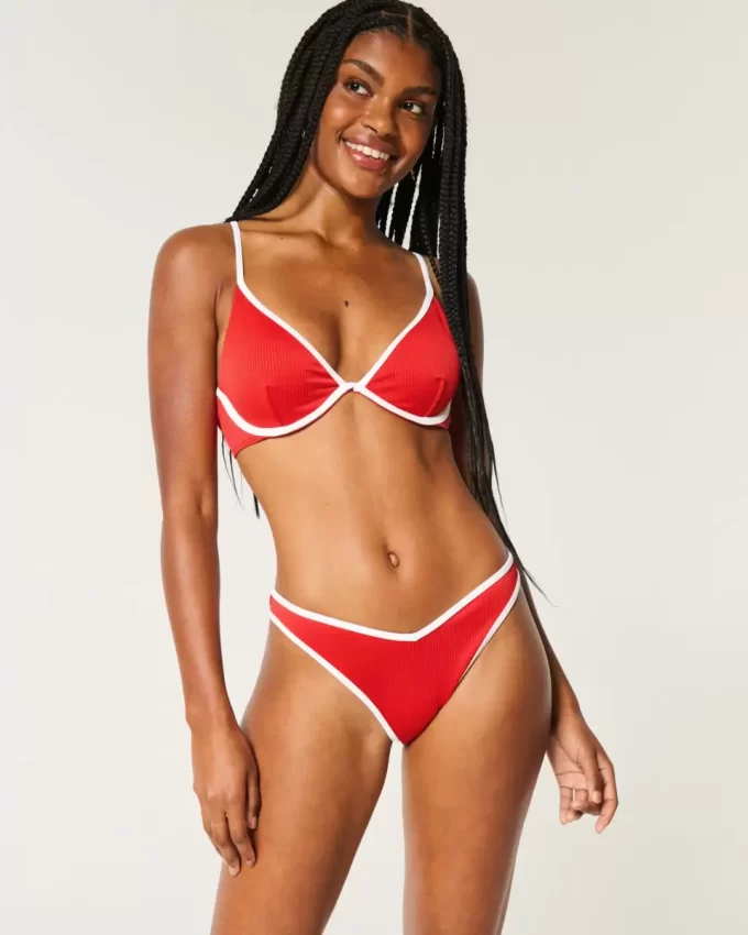 Ribbed High-Leg V-Waist Cheekiest Bikini Bottom